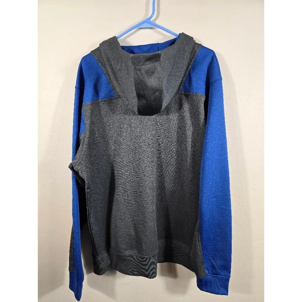Sport-Tek Pullover Hoodie Activewear Half Zip Sweatshirt Gray Blue‎ XL